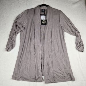 NWT Bobeau Open Front 3/4 Sleeve Cardigan Mocha Size XL - Light Brown Cream